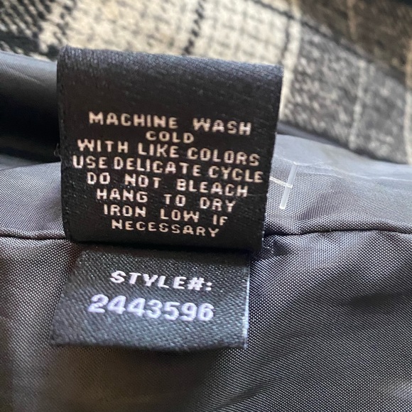 FASHION NOVA 🖤💖🤍PLAID BUTTON FRONT PEACOAT-WITH SASH & DETACHABLE HOODIE-XL - Picture 15 of 16